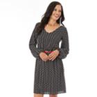 Women's Apt. 9&reg; Scalloped Fit & Flare Dress, Size: 16, Black White Dot
