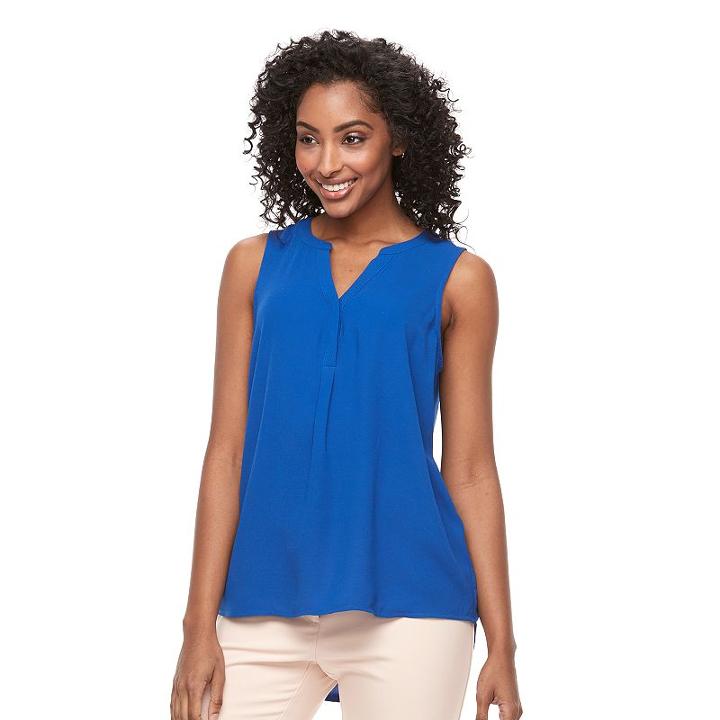 Women's Apt. 9&reg; Sleeveless Popover Top, Size: Xs, Blue