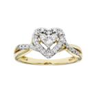 Cherish Always 10k Gold 1/4 Carat T.w. Certified Diamond Heart Engagement Ring, Women's, Size: 5, White
