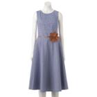 Women's Jessica Howard Gingham Fit & Flare Midi Dress, Size: 10, Turquoise/blue (turq/aqua)