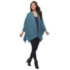 Manhattan Ribbed Knit Ruana, Women's, Light Blue