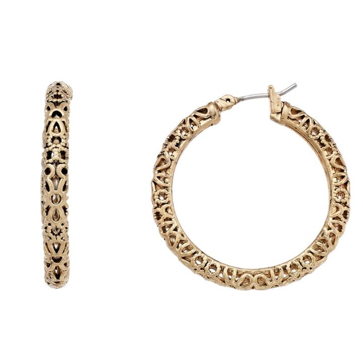 Simply Vera Vera Wang Filigree Hoop Earrings, Women's, Gold