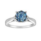 Sterling Silver 1/4-ct. T.w. Blue Diamond Ring, Women's, Size: 7