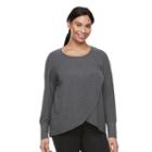 Plus Size Tek Gear&reg; Tulip-hem Sweatshirt, Women's, Size: 1xl, Black