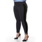 Plus Size Apt. 9&reg; Tuxedo Stripe Ponte Leggings, Women's, Size: 2xl, Blue (navy)