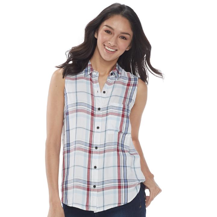 Juniors' So&reg; Sleeveless Shirt, Teens, Size: Xl, Natural