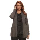 Plus Size Apt. 9&reg; Ribbed Cardigan, Women's, Size: 3xl, Black