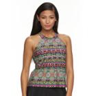 Women's A Shore Fit Hip Minimizer High-neck Tankini Top, Size: 10, Ovrfl Oth