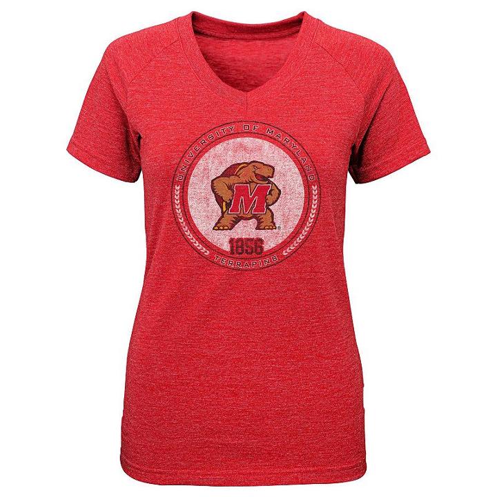 Girls 4-6x Maryland Terrapins Medallion Tee, Girl's, Size: L (6x), Red