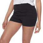 Junior's So&reg; Black Ruched Yoga Shortie, Teens, Size: Large