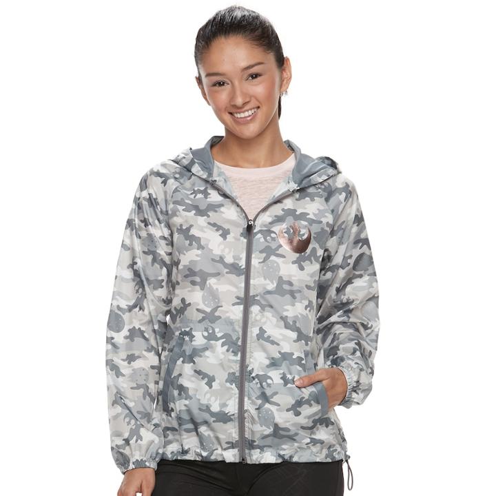 Juniors' Her Universe Star Wars Camo Windbreaker Jacket, Teens, Size: Xl, Red Overfl