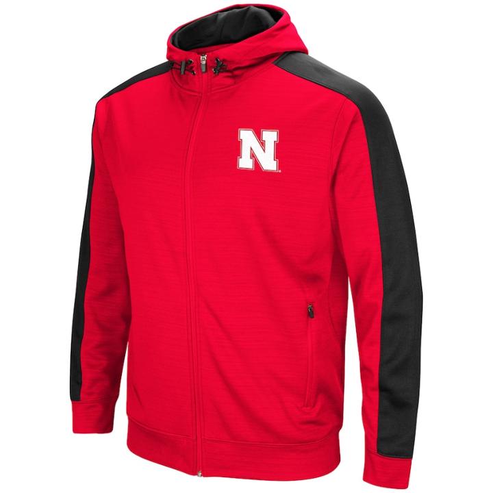 Men's Nebraska Cornhuskers Setter Full-zip Hoodie, Size: Xxl, Med Red