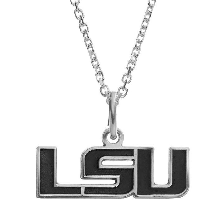 Fiora Sterling Silver Lsu Tigers Team Logo Pendant Necklace, Women's, Size: 16, Grey