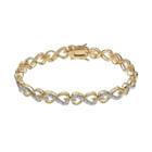 18k Gold Over Silver 1/4 Carat T.w. Diamond Heart Infinity Bracelet, Women's, Size: 7.5, White