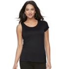 Women's Jennifer Lopez One-shoulder Tee, Size: Large, Black