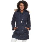Juniors' Urban Republic Faux-fur Hood Puffer Jacket, Teens, Size: Medium, Blue (navy)