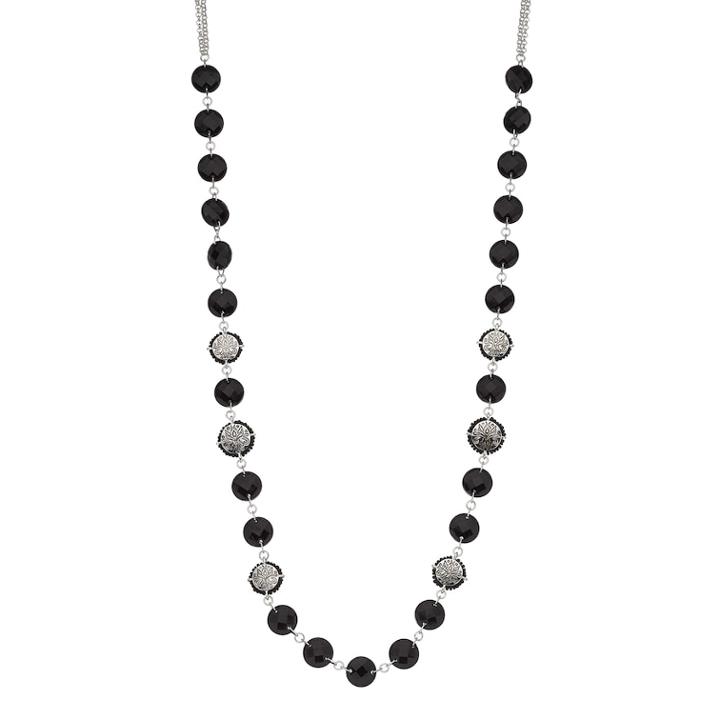 Napier Black Circle Long Necklace, Women's
