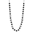 Napier Black Circle Long Necklace, Women's