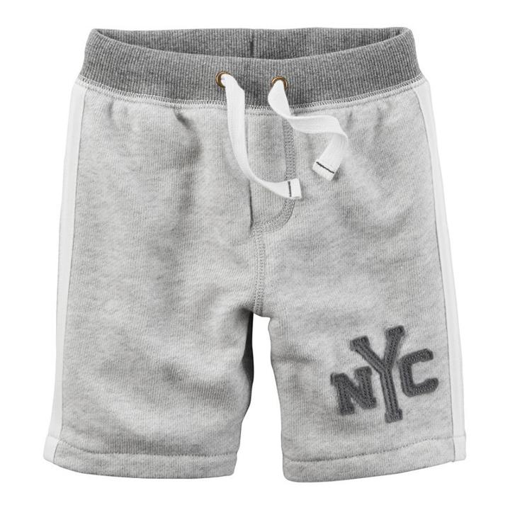 Boys 4-8 Carter's Nyc Applique French Terry Knit Shorts, Boy's, Size: 7, Light Grey