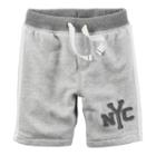 Boys 4-8 Carter's Nyc Applique French Terry Knit Shorts, Boy's, Size: 7, Light Grey