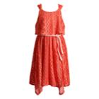 Girls 4-6x Youngland Crochet Popover Woven Dress, Size: 6, Light Pink