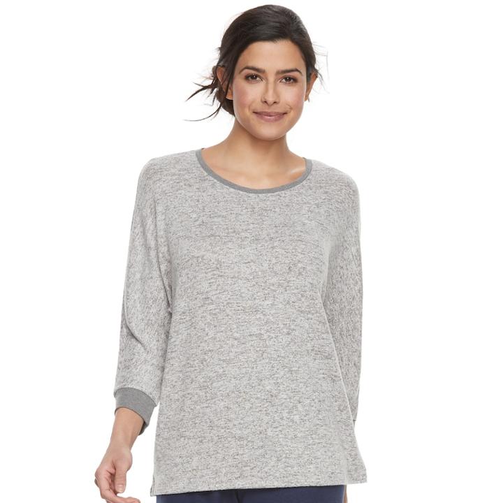 Women's Sonoma Goods For Life&trade; Dolman Sleep Tee, Size: Large, Med Grey