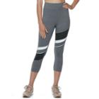 Juniors' So&reg; Striped Yoga Capris, Teens, Size: Medium, Dark Grey