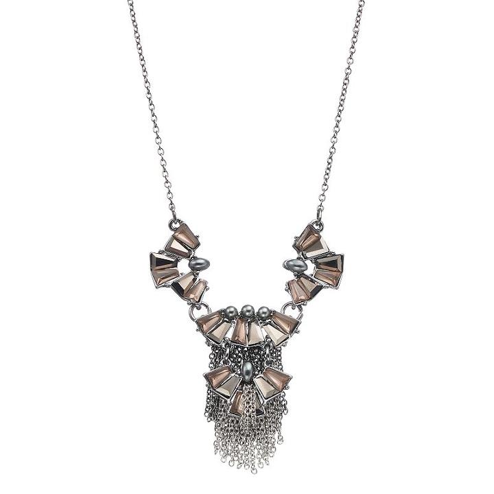 Simply Vera Vera Wang Stone Cluster Fringe Necklace, Women's, Multicolor