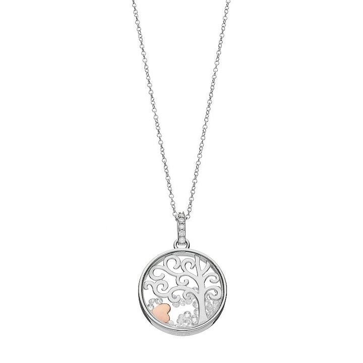 Hallmark Sterling Silver Cubic Zirconia Tree Floating Charm Pendant, Women's, Size: 18, White