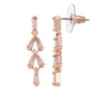 Lc Lauren Conrad Cubic Zirconia Baguette Nickel Free Linear Earrings, Women's, Light Pink