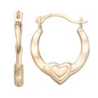 Taylor Grace 10k Gold Heart Hoop Earrings, Women's