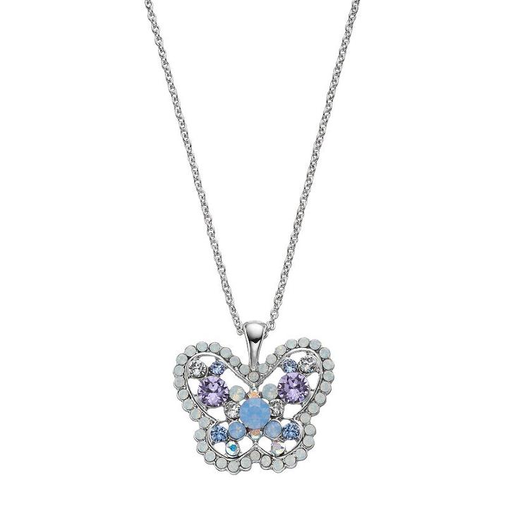 Brilliance Crystal Butterfly Pendant With Swarovski Crystals, Women's, Blue