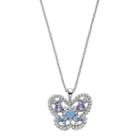 Brilliance Crystal Butterfly Pendant With Swarovski Crystals, Women's, Blue