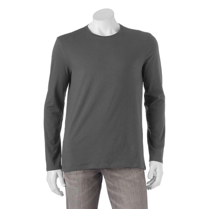 Men's Apt. 9&reg; Modern-fit Core Solid Tee, Size: Large, Grey