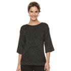 Women's Dana Buchman Lurex Dolman Sweater, Size: Xl, Black