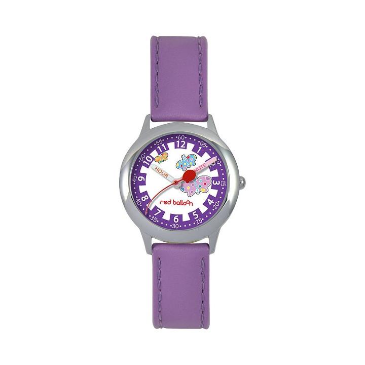 Red Balloon Kids' Time Teacher Butterfly Watch, Girl's, Purple