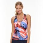 Women's Zeroxposur Tropical Strappy Racerback Tankini Top, Size: 16, Blue Other