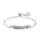 Silver Expressions By Larocks I Love You To The Moon & Back Bolo Bracelet, Women's, Grey