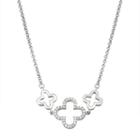 Sterling Silver Cubic Zirconia Clover Necklace, Women's, Size: 16, White