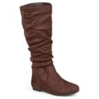 Journee Collection Rebecca Women's Knee-high Slouch Boots, Girl's, Size: Medium (6), Brown