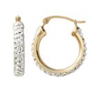 Gold 'n' Ice 14k Gold Crystal Hoop Earrings - Made With Swarovski Crystals, Women's, White