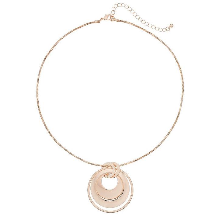Apt. 9&reg; Concentric Circle Pendant Necklace, Women's, Light Pink