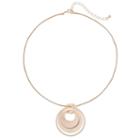 Apt. 9&reg; Concentric Circle Pendant Necklace, Women's, Light Pink