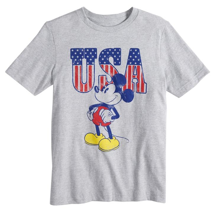 Boys 8-20 Disney's Mickey Mouse American Classic Tee, Size: Large, Grey