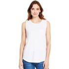 Women's Izod Speckled High-low Tank, Size: Xl, White
