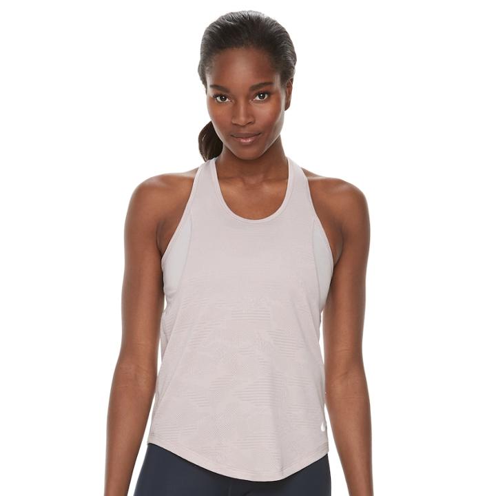 Women's Nike 10k Jacquard Running Tank, Size: Medium, Light Pink