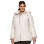 Plus Size D.e.t.a.i.l.s Hooded Smocked Puffer Jacket, Women's, Size: 3xl, Med Beige