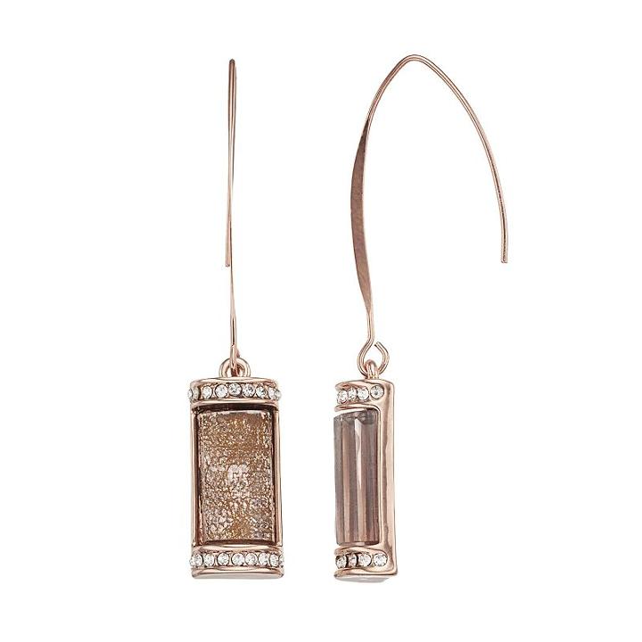 Jennifer Lopez Rectangular Drop Earrings, Women's, Med Pink