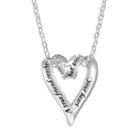 Silver Expressions By Larocks Friend Heart Pendant Necklace, Women's, Grey