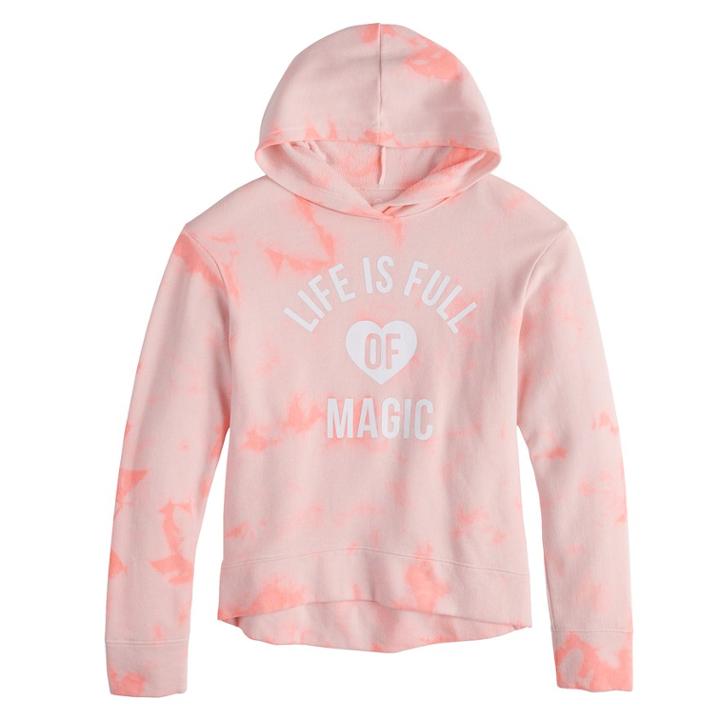 Girls 7-16 & Plus Size So&reg; Fleece Pullover Graphic Hoodie, Size: 7-8, Brt Pink